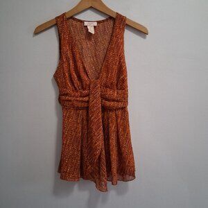 Candies Y2K Vintage Blouse Empire Waist Deep V-Neck Size Small